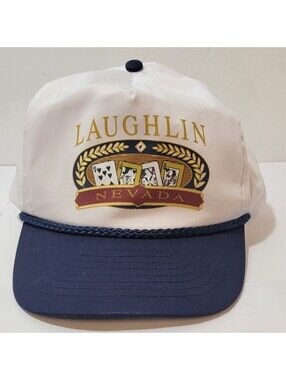 Laughlin Nevada White/Blue Rope Snapback Adjustable Hat Cap Nissin